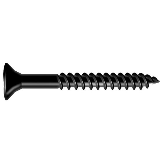 GatePro R350323  #10 x 1-1/2" Countersunk Phillips Square Drive Wood Screws with Black Finish - 18 per Package