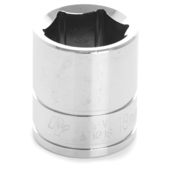 Performance Tool W38218  18mm Metric Size 6 Point 3/8" Drive Standard Socket