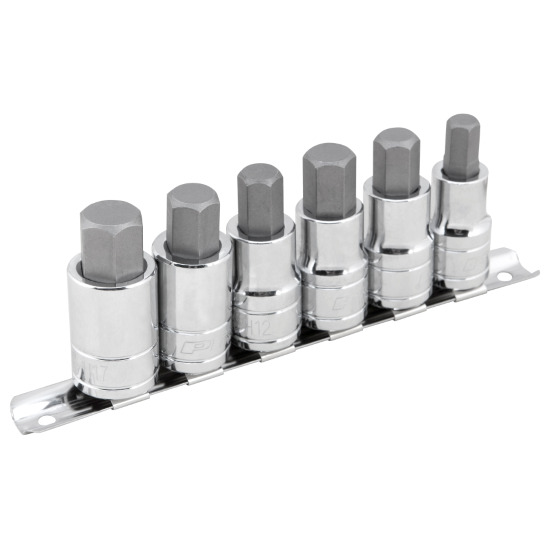 Performance Tool W38886   6 Piece 1/2" Drive SAE/MET Hex Bit Socket Set
