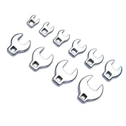 Performance Tool W453  10 Piece 3/8" Drive SAE Crow Foot Wrench Set (3/8" to 1")