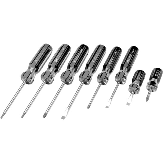 Performance Tool W80008  8 Piece Magnetic Tipped Screwdriver Set (Phillips, Slotted and Star)