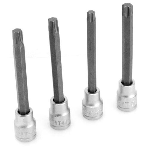 Performance Tool W86020 4 Piece 3/8" Drive Long Shank Disc Brake Caliper Star Bit Socket Set (T-40, T-45, T-47 and T-50) Performance Tool W86020 4 Piece 3/8" Drive Long Shank Disc Brake Caliper Star Bit Socket Set (T-40, T-45, T-47 and T-50)