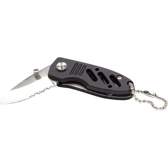 Performance Tool W989  Rubber Grip Mini Folding Knife with Chain