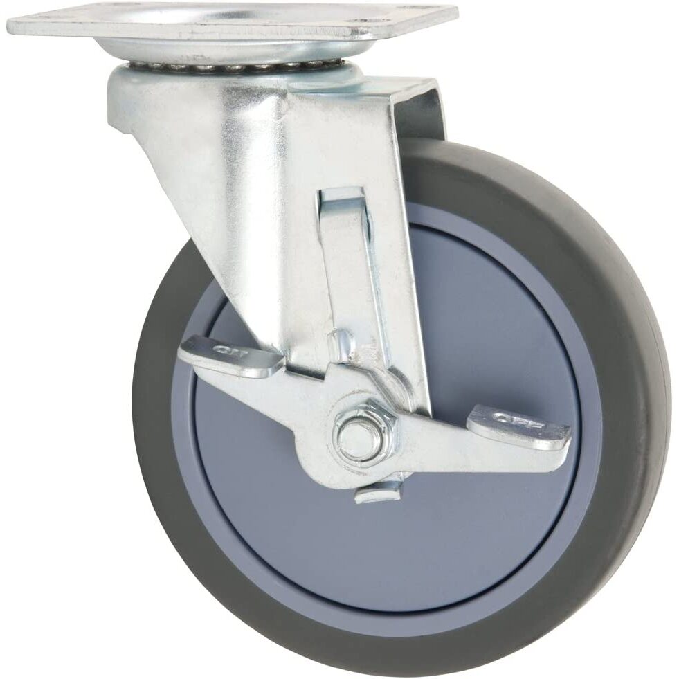Titan Casters 4031555T  TPR Swivel Caster 5" Rubber with Brake