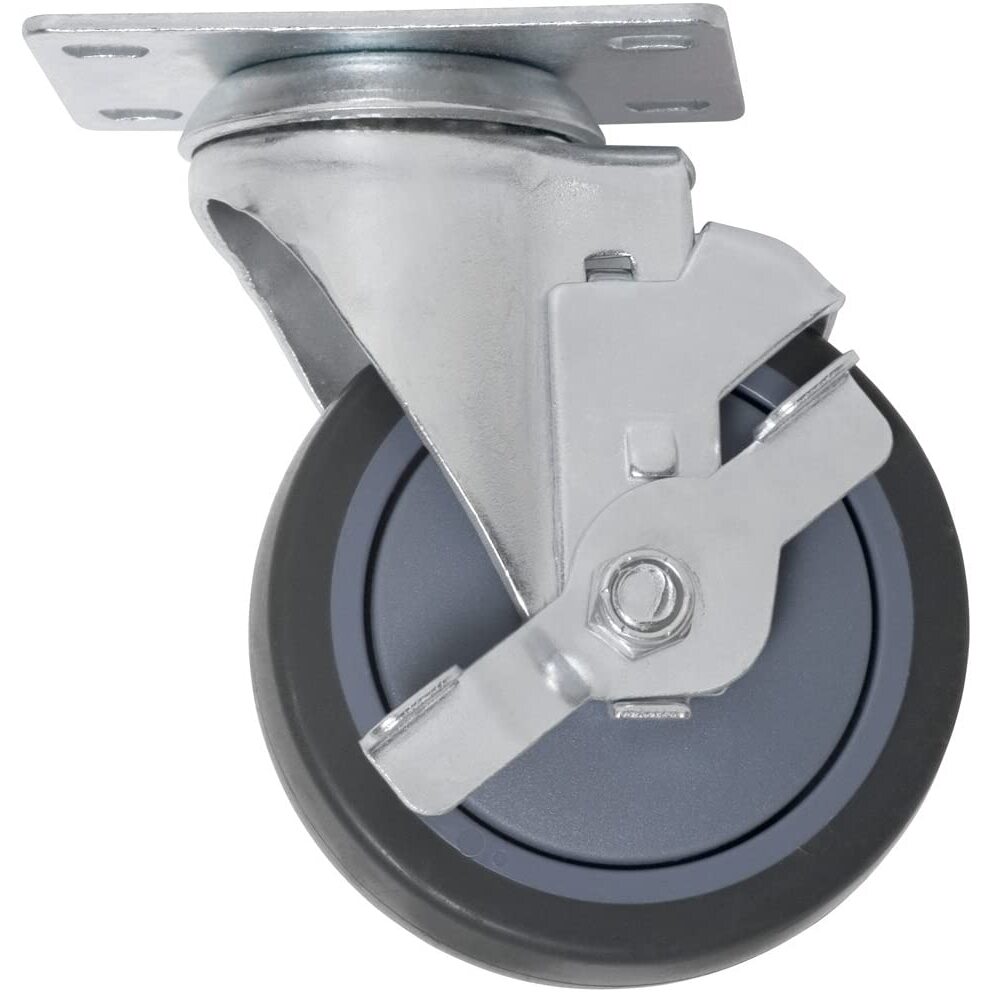 Titan Casters 4034455T  Swivel Caster 4" Grey Wheel with Brake