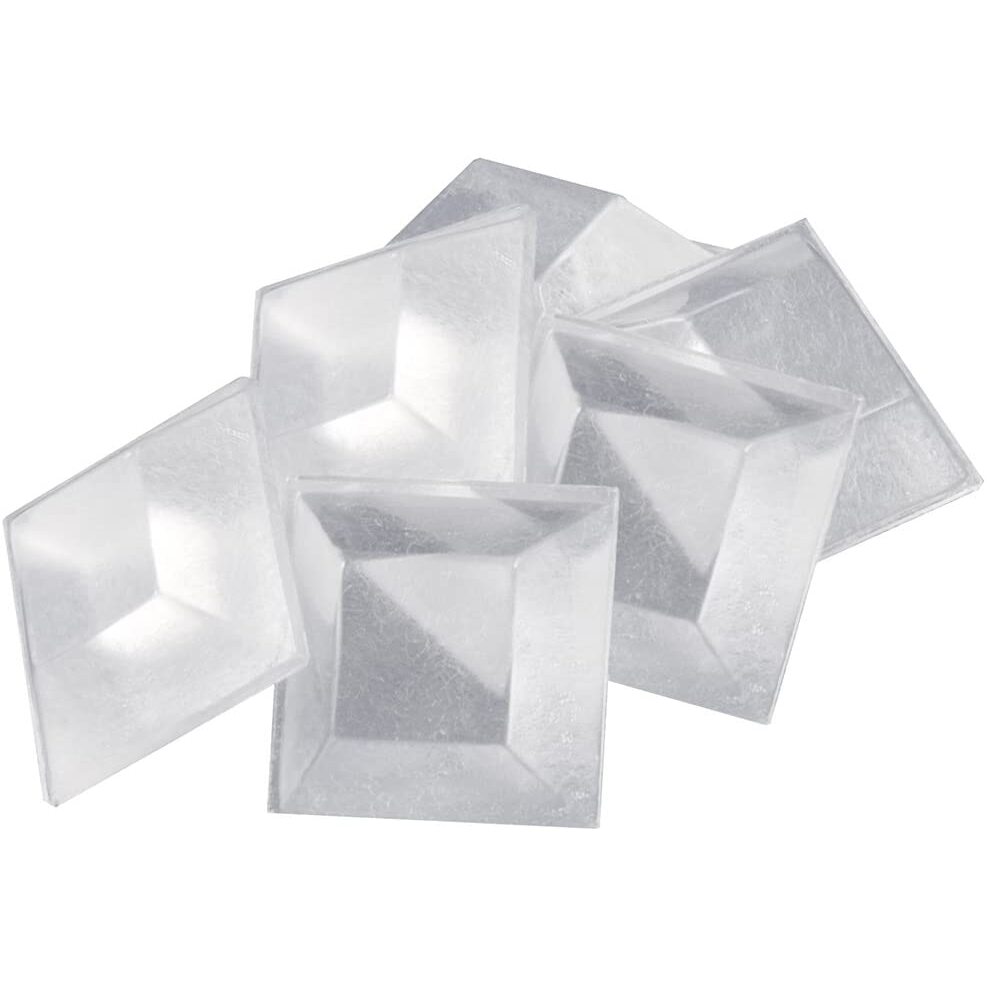 SoftTouch 4114395N  Self-Stick Noise Dampening Bumpers 3/4" Clear Square Pads - 6 Piece