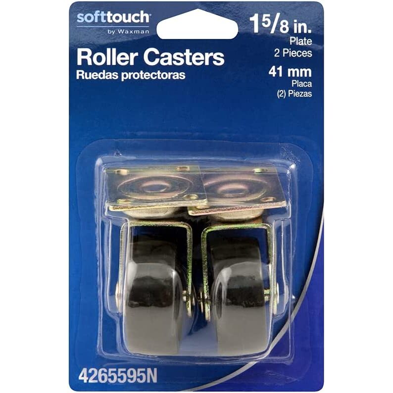 SoftTouch 4265595N  Roller Caster 1-5/8" Plate Black