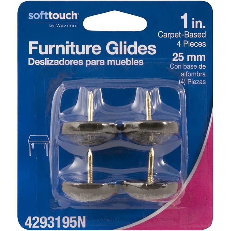 SoftTouch 4293195N  Carpet Base Nail On Glides 1"