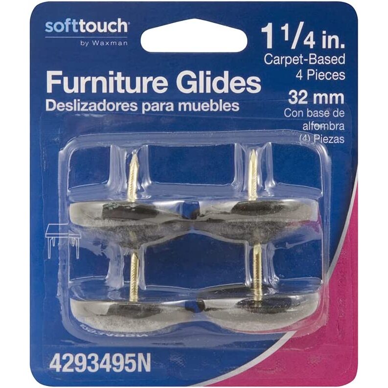 SoftTouch 4293495N  Carpet Base Nail On Glides 1-1/4"