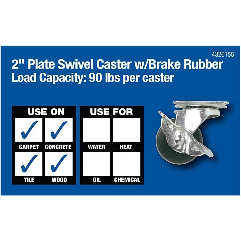 Titan Casters 4326155  Swivel Caster with Brake 2"
