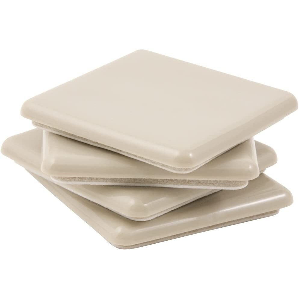 Super Sliders 4701295N  Self-Stick Furniture Square Sliders 2 1/2" - 4 Pack
