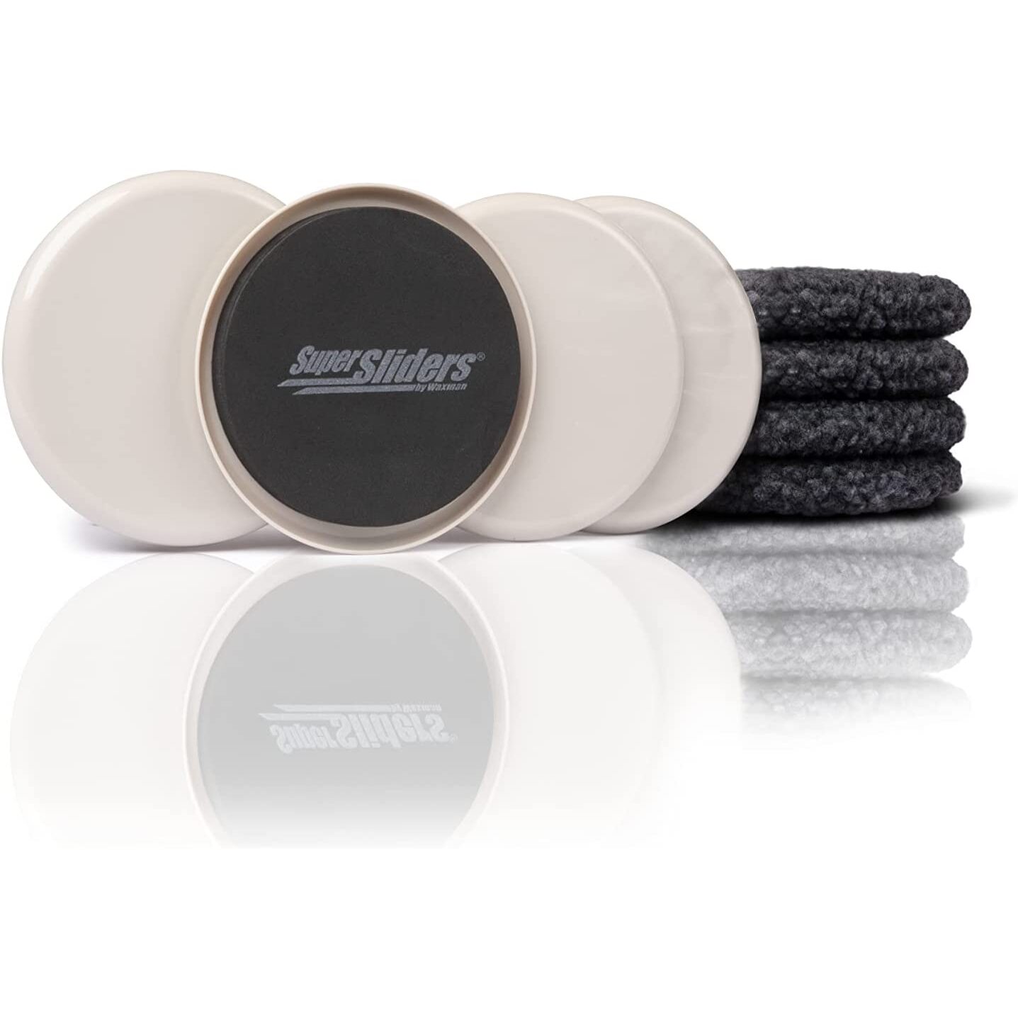 Super Sliders 4703895N  Reusable 2-in-1 Furniture Carpet Sliders with Hardwood Socks 3-1/2" - 4 Pack