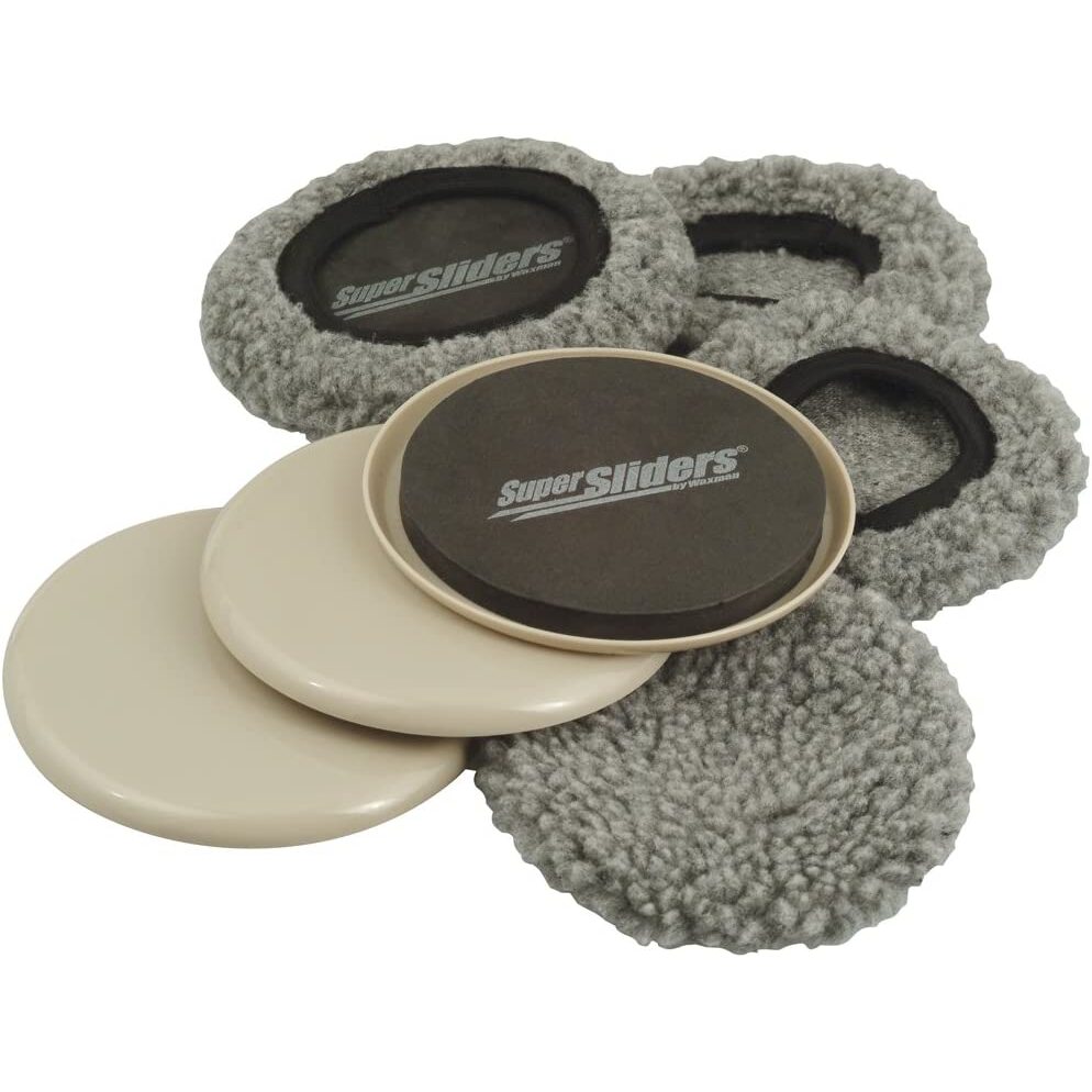 Super Sliders 4703995N  Reusable 2-in-1 Furniture Carpet Sliders with Hardwood Socks 5" - 4 Pack
