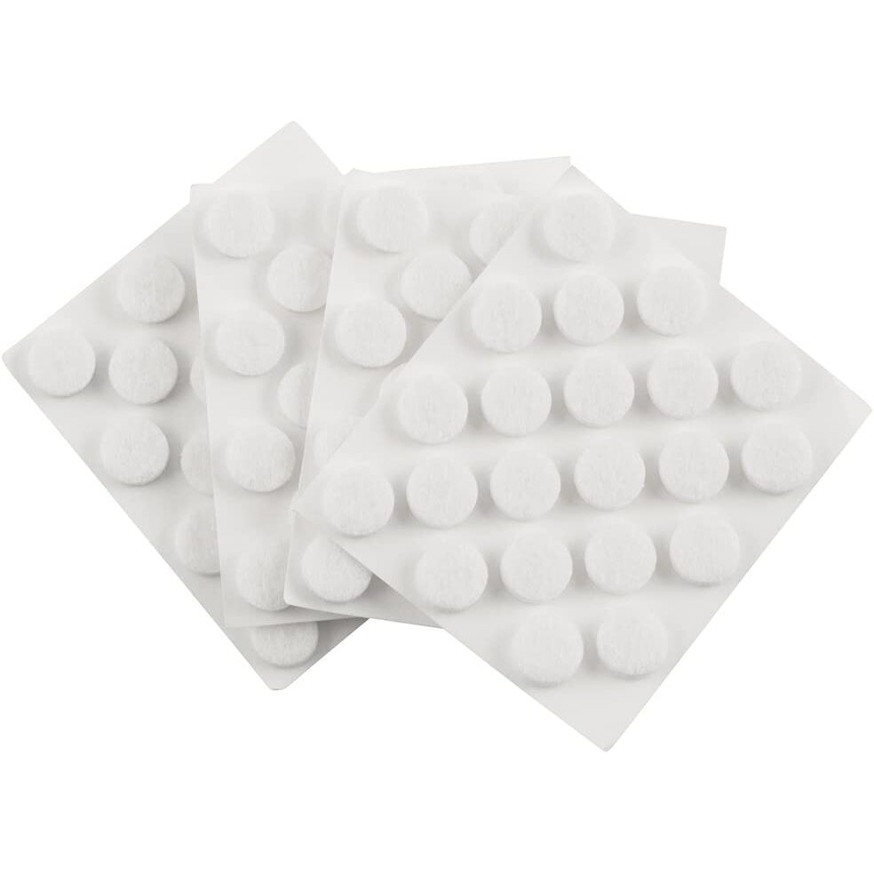 SoftTouch 4709595N  Round Self-Stick Felt Furniture Pads White 3/8" - 84 Pack