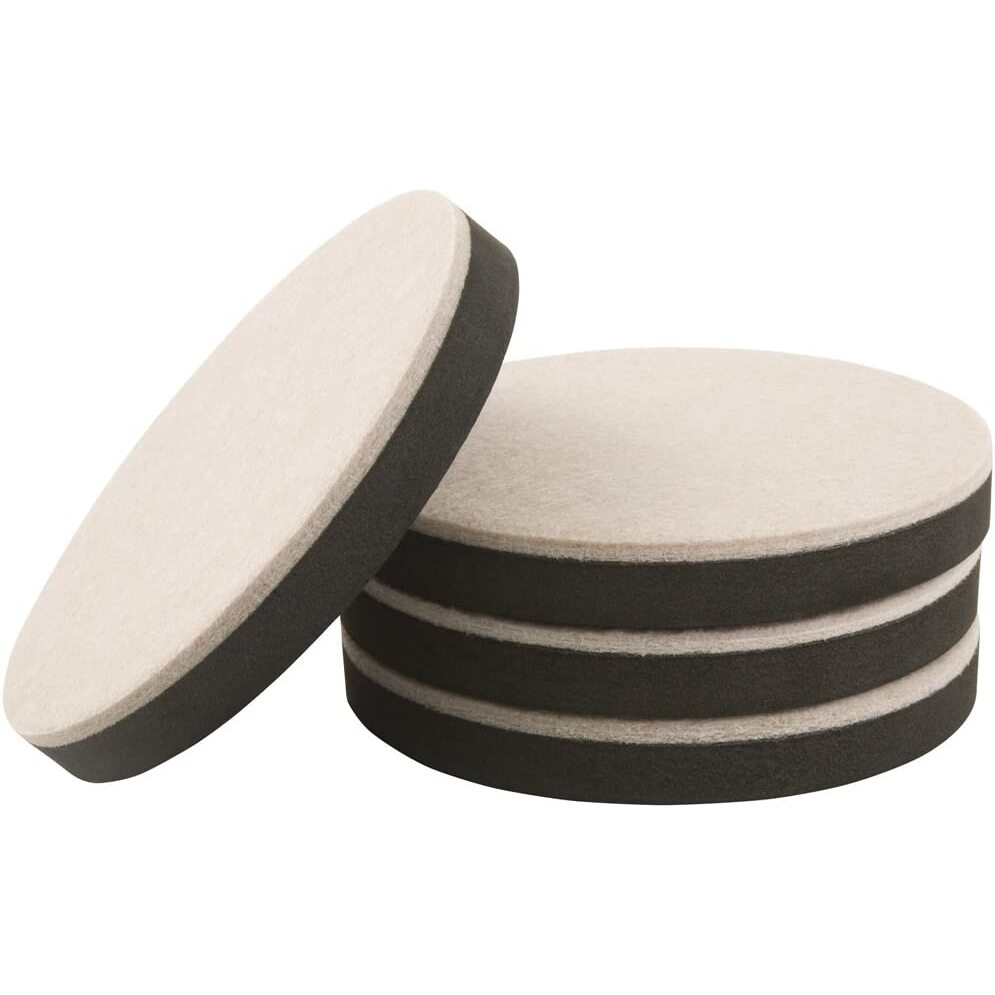Super Sliders 4713395K  Reusable Felt Furniture Movers for Hardwood Floors 5" - 4 Pack