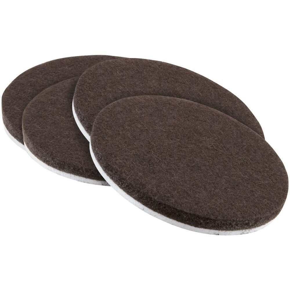SoftTouch 4723695N  Round Brown Felt Pad 3" - 4 Pack