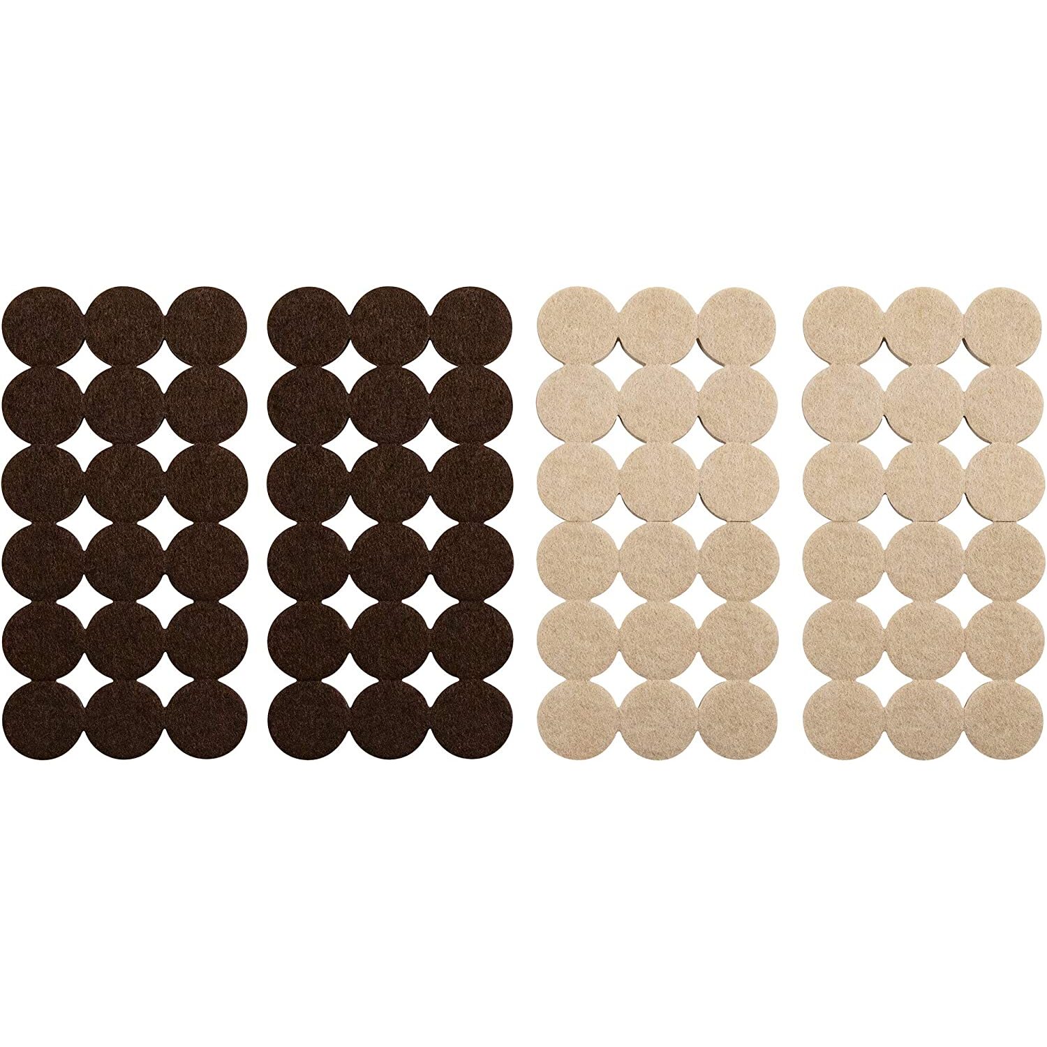 SoftTouch 4771595N  Brown and Beige Felt Pads 1" Value Pack - 72 Pack