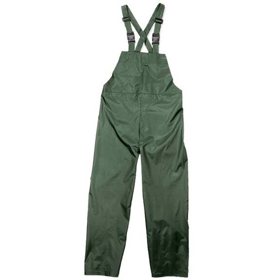Viking Wear  2910PG  Open Road 150D Green Rain Bibs with Supenders - Large