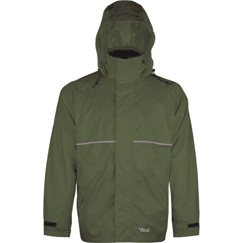 Viking Wear  3305J Men's Green Journeyman 420D Nylon Rain Jacket with Mesh Lining  - XLarge
