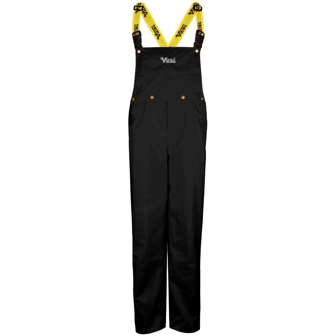 Viking Wear 3307P  Men's Black Journeyman 420D Nylon Rain Pants with Detachable Bib - Large