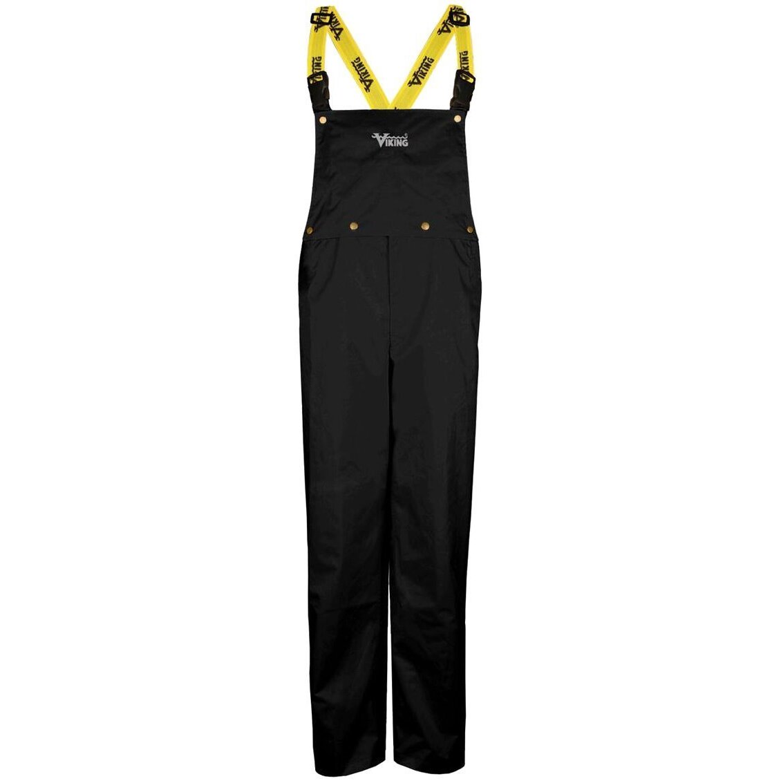 Viking Wear 3307P  Men's Black Journeyman 420D Nylon Rain Pants with Detachable Bib - 2XLarge