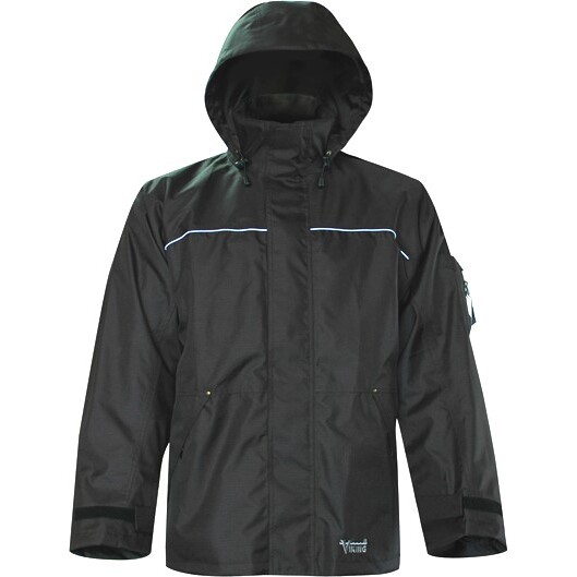 Viking Wear  3910JB  Men's Black Professional Thor 300D Trilobal Rain Jacket - Large