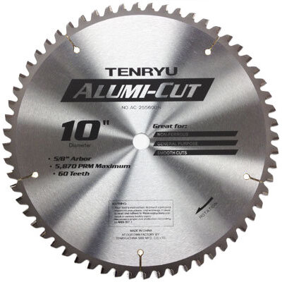 Tenryu AC-25560DN  10" x 60-Tooth Alumi-Cut Circular Saw Blade for Non-Ferrous Metal