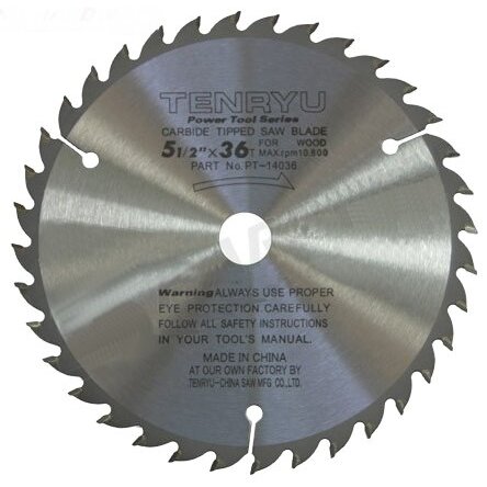 Tenryu PT-14036  5-1/2" x 36-Tooth Power Tool Series Circular Saw Blade for Cordless Saws