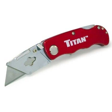 Titan 11015 Folding Pocket Utilty Knife with Quick Blade Change - Red Titan 11015 Folding Pocket Utilty Knife with Quick Blade Change - Red