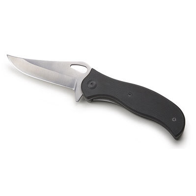 Titan Bozeman 12111  Multi-Purpose Folding Pocket Knife - Black Stainless Steel Handle with Satin Finish Blade