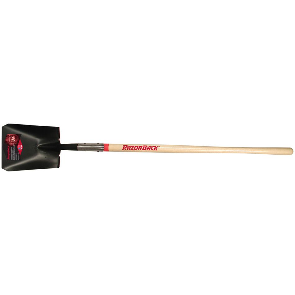 Razor-Back 44124  Square Point Transfer Shovel with Tab Socket and Forward-turn Step - 48" Long Handle (S248S)