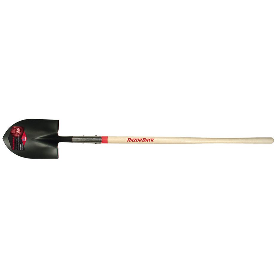 Razor-Back 45520  Round Point Digging Shovel with Open-back and Forward Turned Step - 48" Long Handle (R248S)