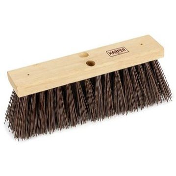 Harper Brush  454H  Stiff Push Broom 16" x 5/18" (Head only)