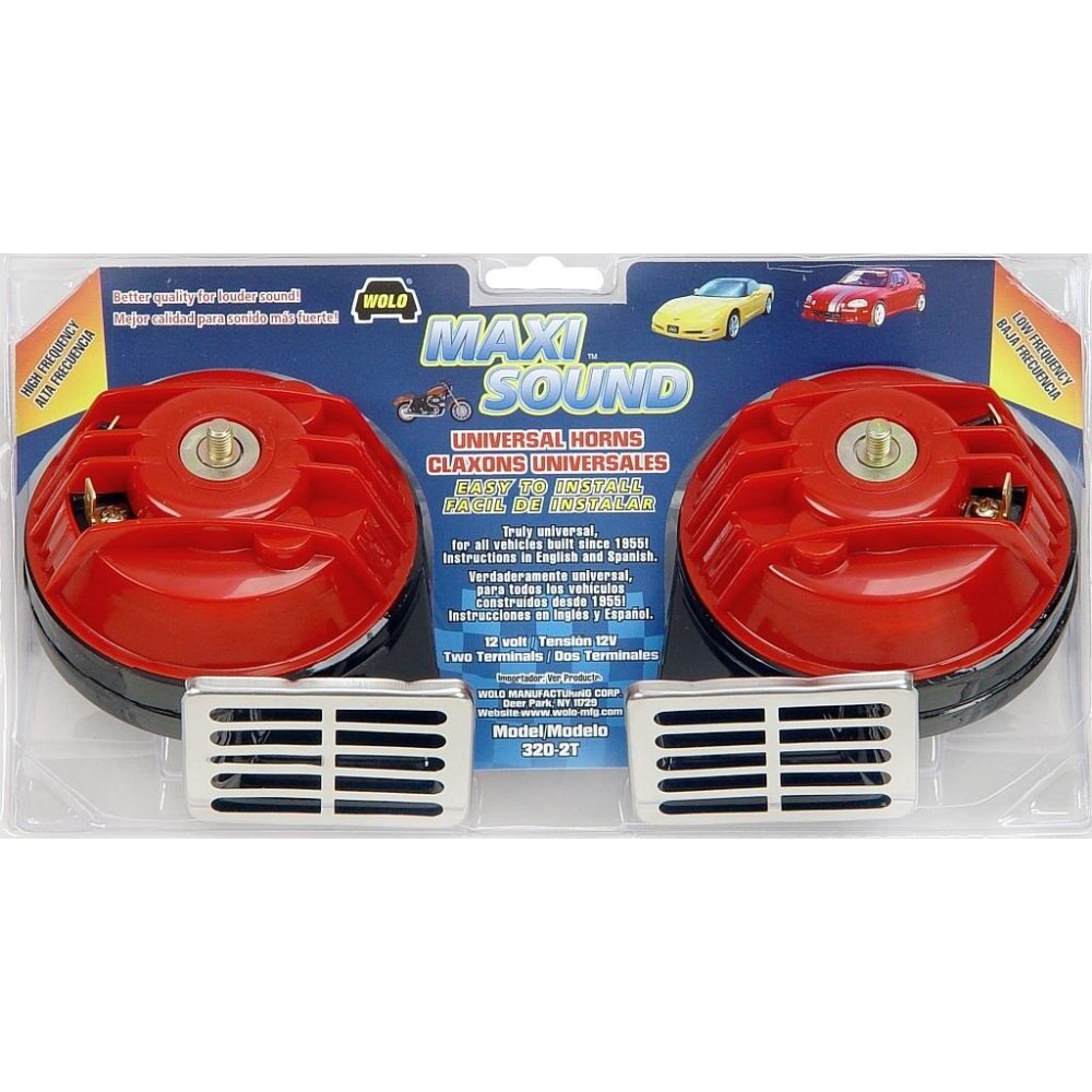 Wolo 320-2T  Maxi-Sound Universal Replacement Horn Set - 114 Decibels - 400/480Hz