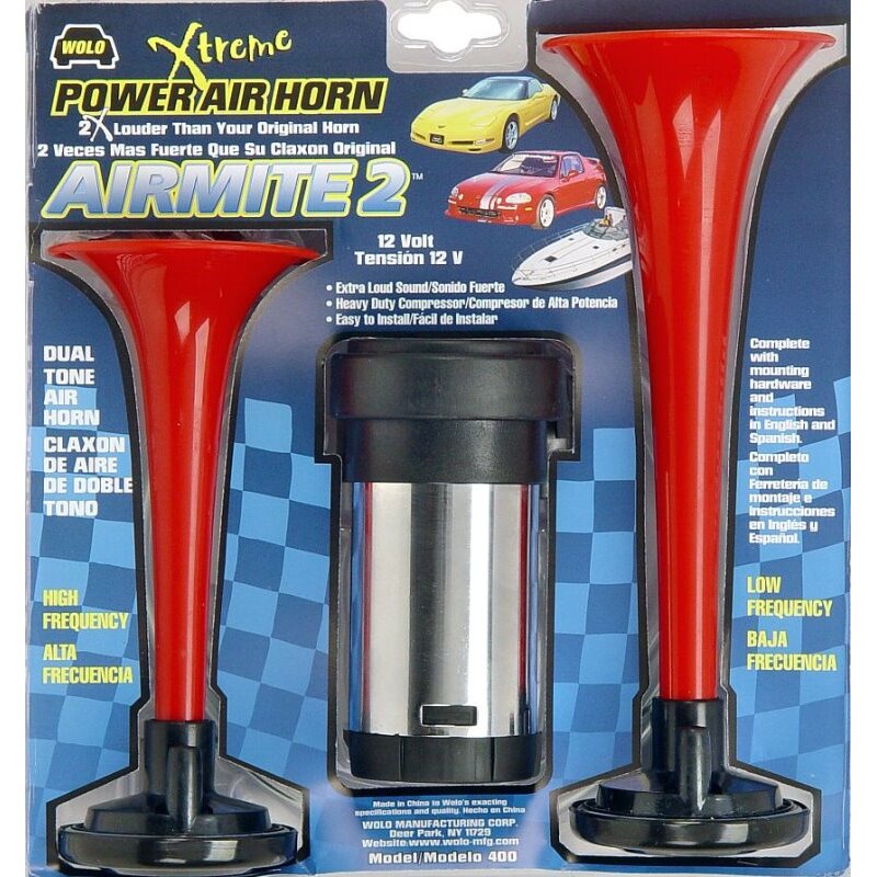 Wolo 400 AirMite2 Dual Tone Air Horn Kit with Compressor Wolo 400 AirMite2 Dual Tone Air Horn Kit with Compressor
