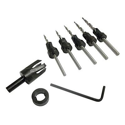 W.L. Fuller 10390006C  No. 6 Countersink / Taper Drill Bit Set for #5 to #9 Screws