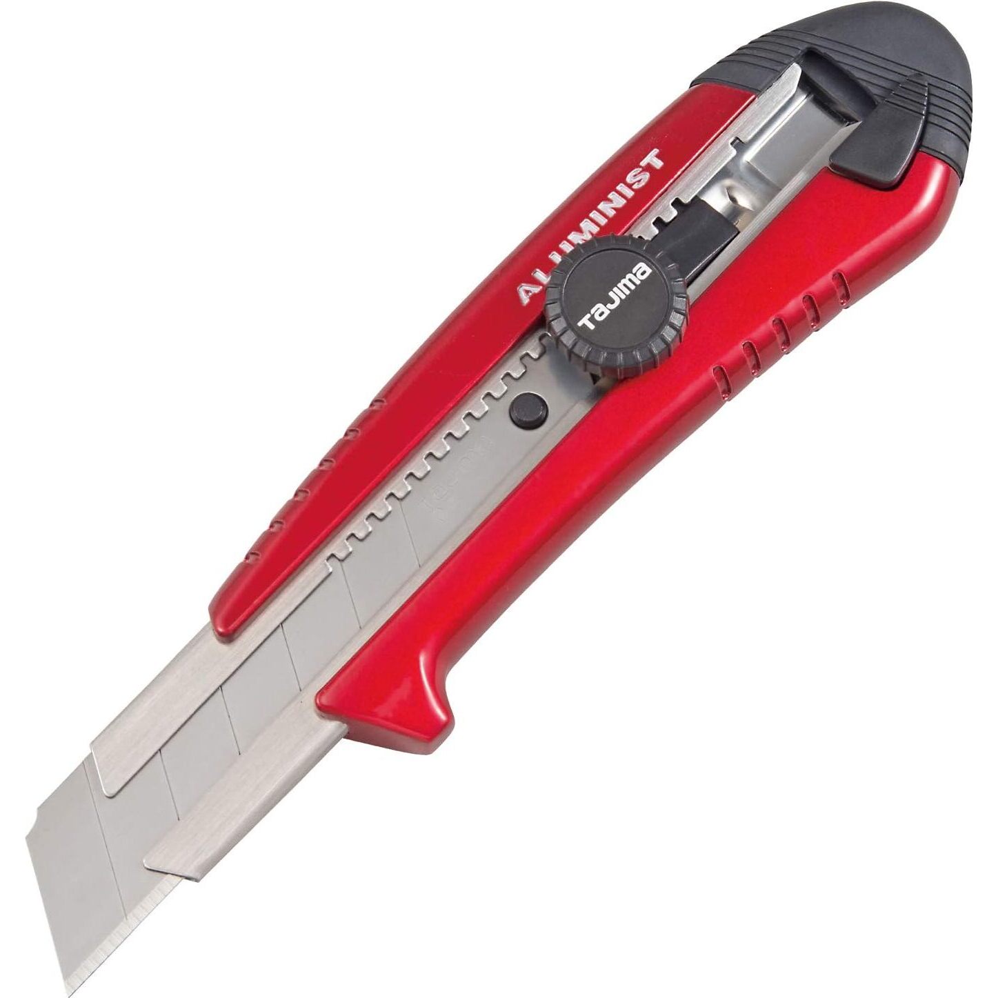 Tajima AC-701R  Red Rock Hard Aluminist Utility Knife with Dial Lock Snap-Blade and 3 Rock Hard Blades
