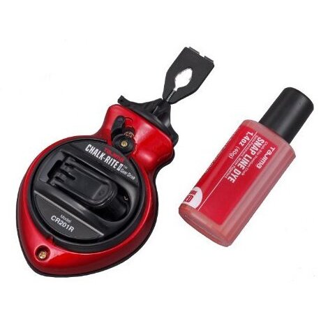 Tajima CR201R-PR  Red Chalk-Rite II GearDrive Extra Bold Fast-Wind Chalk Snap-Line with Dark Red Snap Line Dye