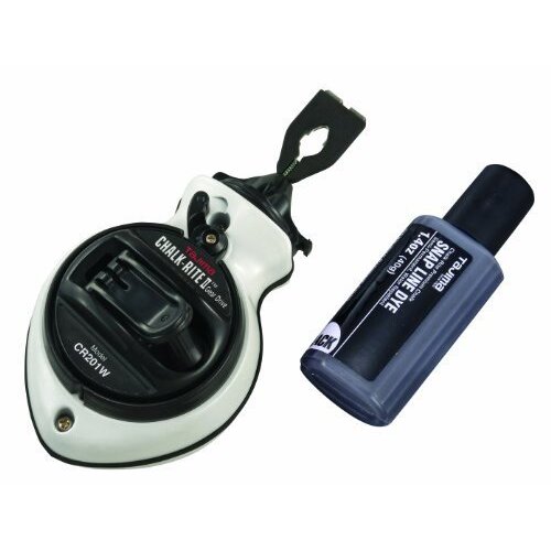Tajima CR201W-P  White Chalk-Rite II GearDrive Extra Bold Fast-Wind Chalk Snap-Line with Black Snap Line Dye