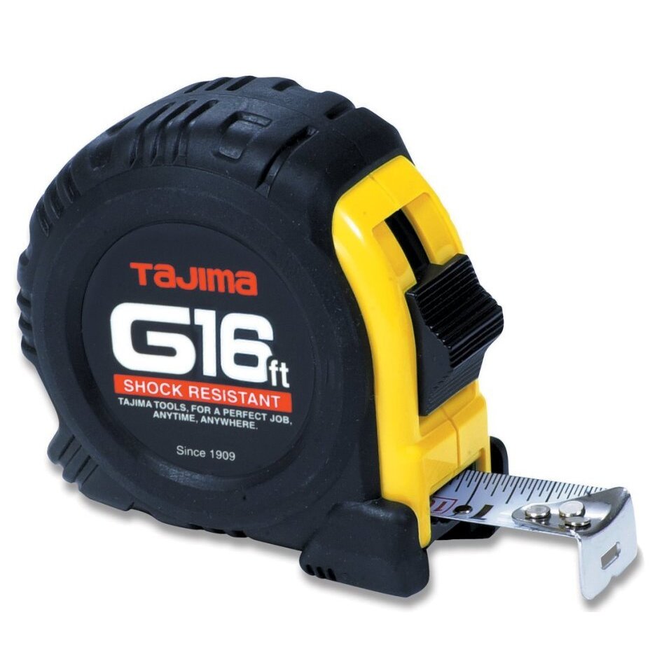 Tajima  G-16BW  16' x 1" G-Series Shock Resistant Tape Measure - Dual Scale