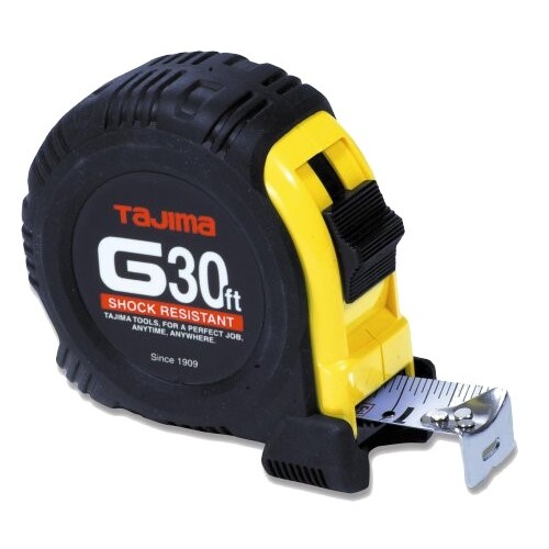 Tajima G-30BW 30' x 1" G-Series Shock Resistant Tape Measure - Standard Scale Tajima G-30BW 30' x 1" G-Series Shock Resistant Tape Measure - Standard Scale