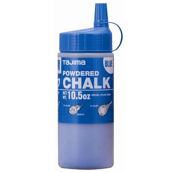 Tajima PLC2-B300  Ultra-Fine Powdered Snap-Line Chalk, Blue chalk, 10.5 oz (300g)