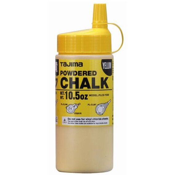 Tajima PLC2-Y300  Ultra-Fine Powdered Snap-Line Chalk, Yellow chalk, 10.5 oz (300g)