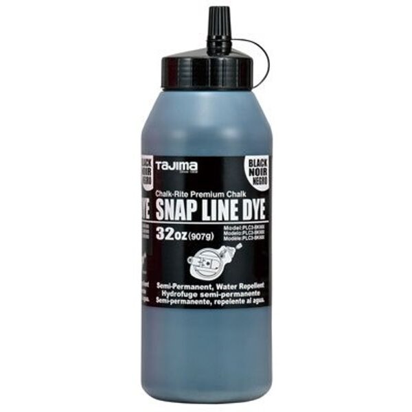 Tajima  PLC3-BK900  Snap-Line Dye Chalk, Semi-Permanent - Black,  32 oz (907 g)