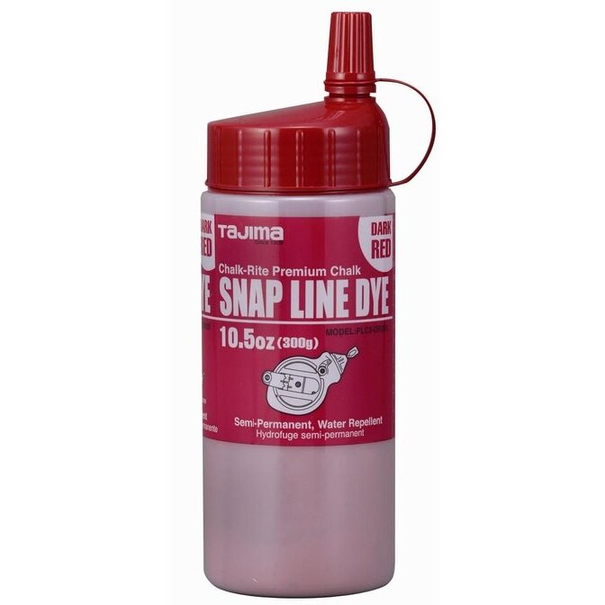 Tajima PLC3-DR300  Snap-Line Dye Chalk, Semi-Permanent - Dark Red,  10.5 oz (300 g)