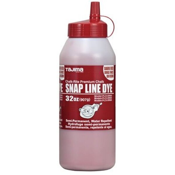 Tajima  PLC3-DR900  Snap-Line Dye Chalk, Semi-Permanent - Dark Red,  32 oz (907 g)