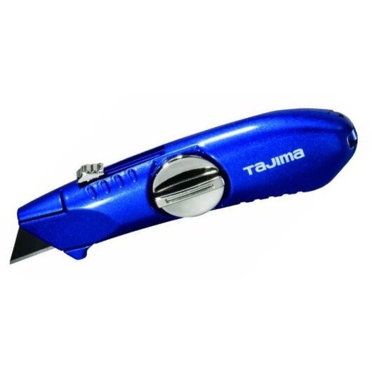 Tajima VR-102B  VR-Series Retractable-blade Utility Knife with 3 V-REX Blades - Blue