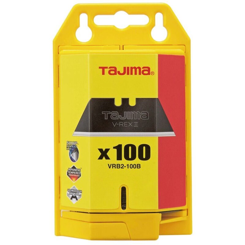 Tajima VRB2-100B V-Rex II Utility Knife Blades with Safety Dispenser - 100 Blades Tajima VRB2-100B V-Rex II Utility Knife Blades with Safety Dispenser - 100 Blades