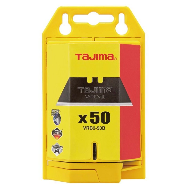 Tajima VRB2-50B V-Rex II Utility Knife Blades with Safety Dispenser - 50 Blades Tajima VRB2-50B V-Rex II Utility Knife Blades with Safety Dispenser - 50 Blades