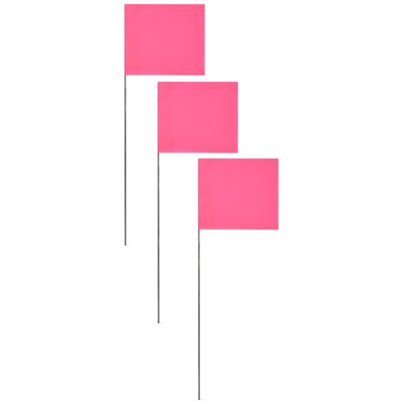 Swanson FPK21100 2" X 3" Pink Marking Flags on 21" Steel Wire Staffs - 100 per Bundle Swanson FPK21100 2" X 3" Pink Marking Flags on 21" Steel Wire Staffs - 100 per Bundle